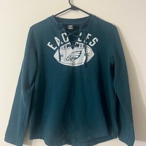 NFL Green Lace-Up EAGLES Shirt